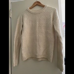 Banana Republic Crewneck Crotchet Sweater Ecru
